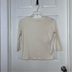 L.L. Bean Cream 3/4 Sleeve Women's Top
